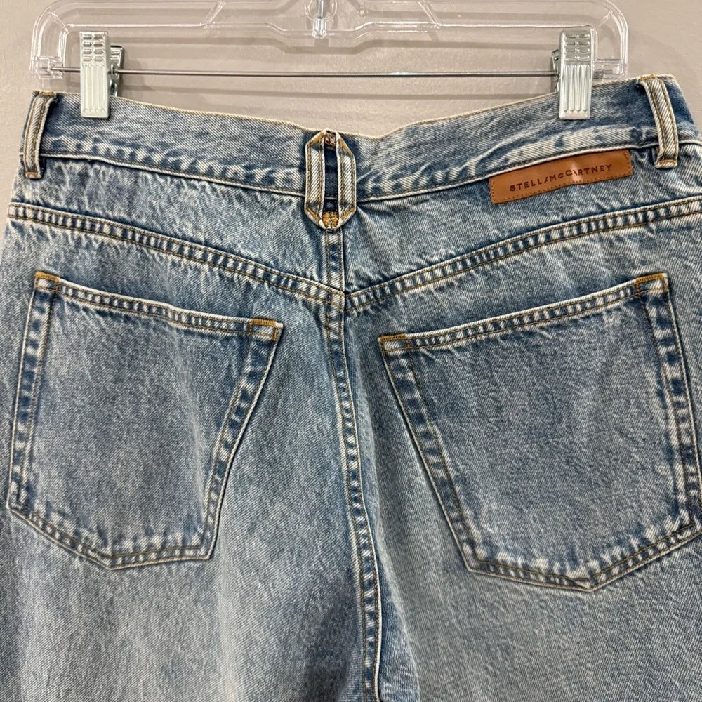 NWT Stella McCartney Jeans Gold Clasp-Embellished Tapered in Blue Denim